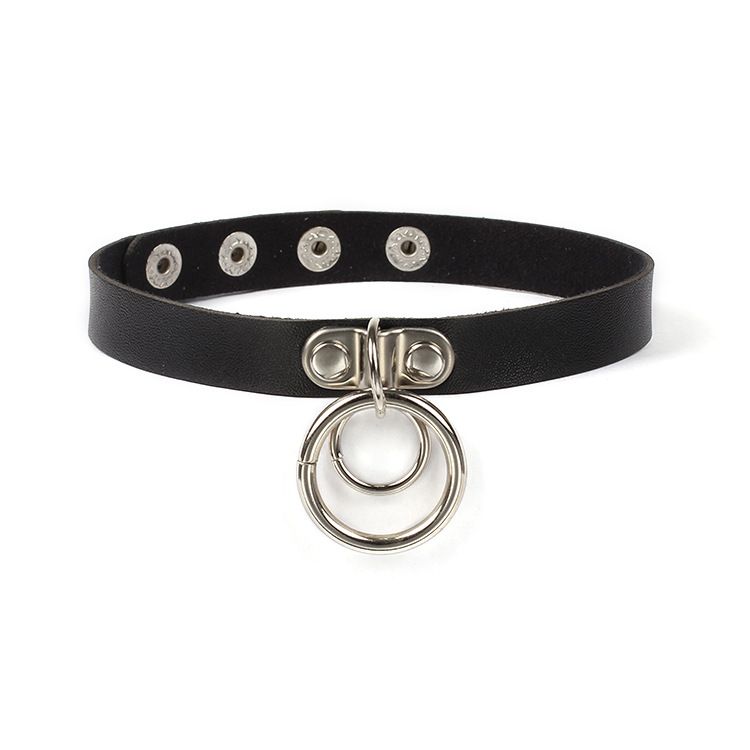 Vintage Punk Goth Studded Rivet Pu Leather Collar Choker Necklace with Spikes