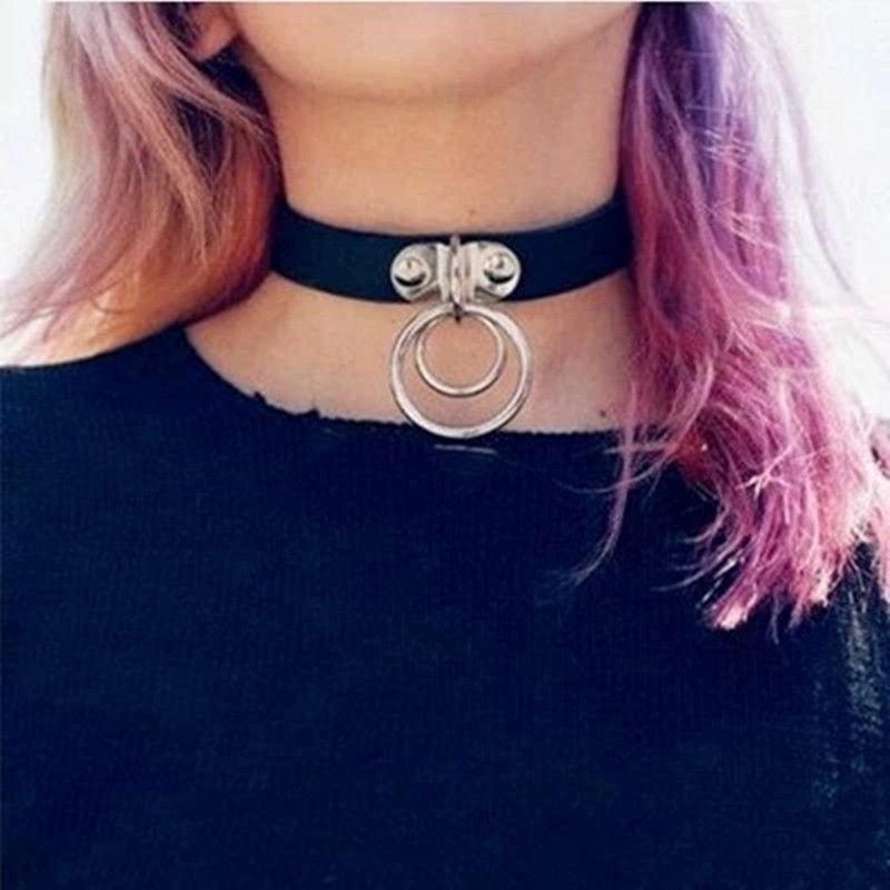Vintage Punk Goth Studded Rivet Pu Leather Collar Choker Necklace with Spikes view 4