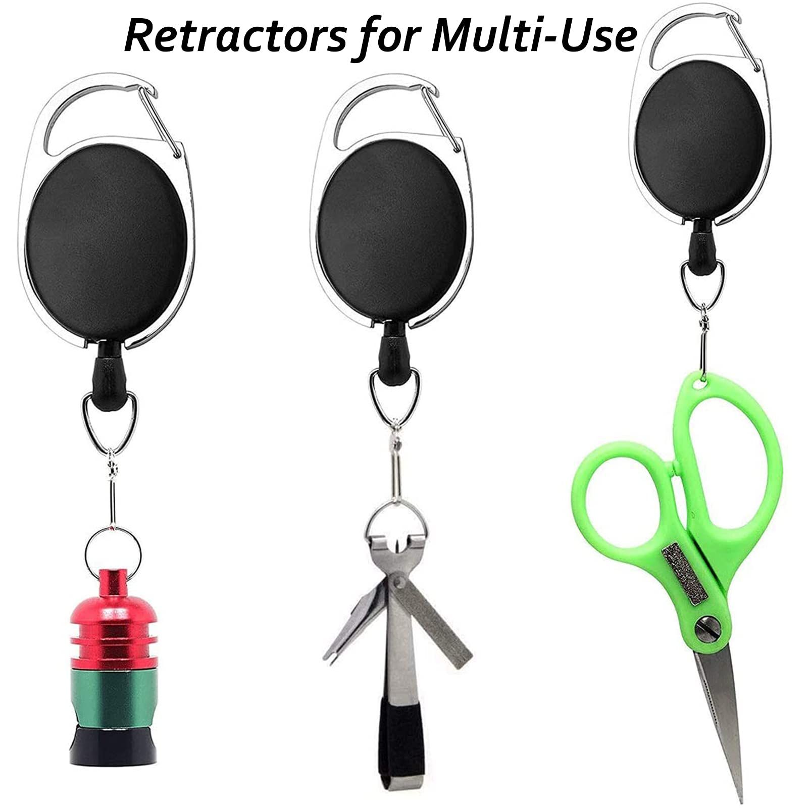 3PCS Fly Fishing Retractors with 360 Degree Rotation Buckle Anglers Combo Tool view 2
