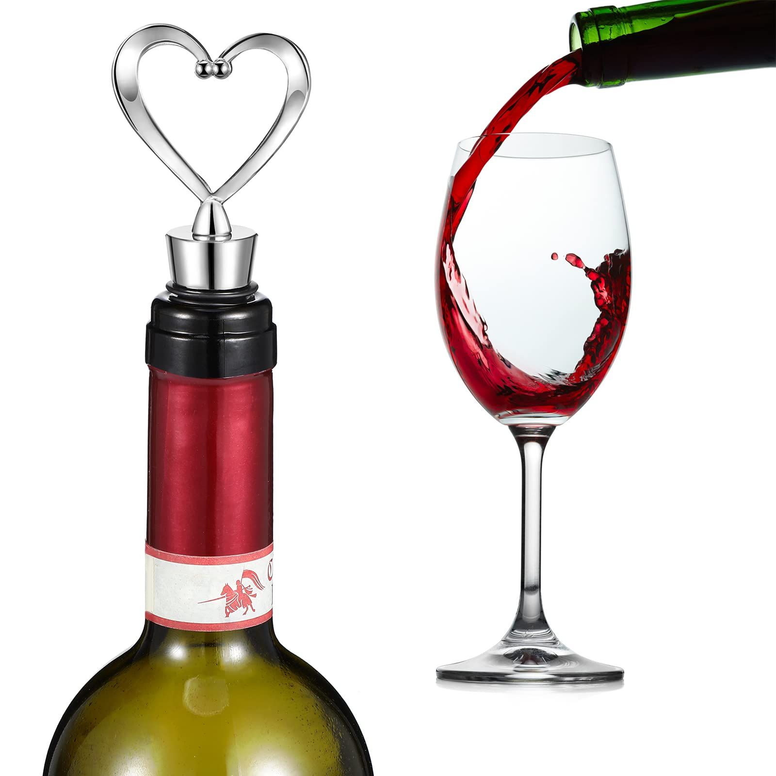 Wine Bottle Stopper, Decorative Beverage Cork Topper Saver, Metal with view 4