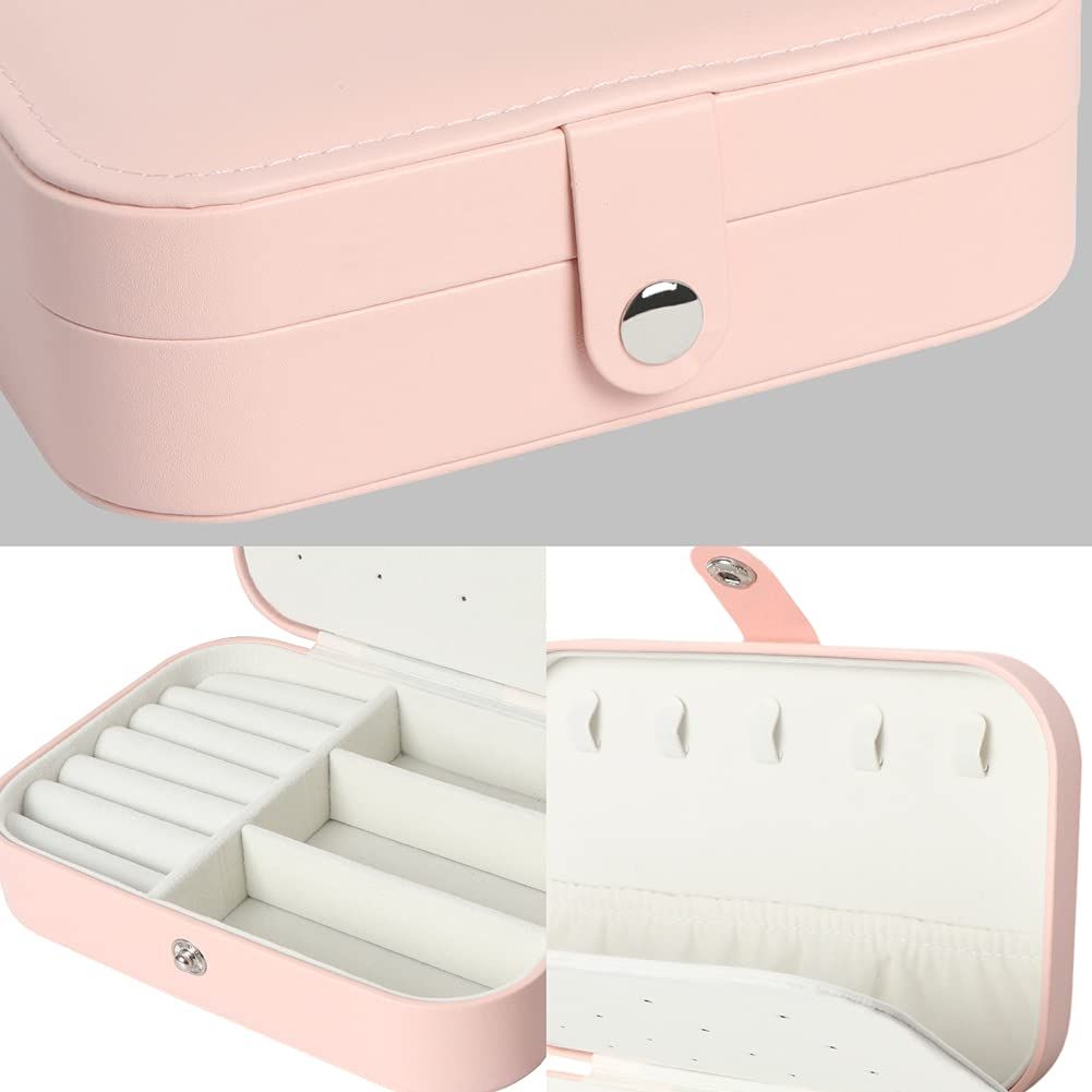 Travel Jewelry Box,Small Jewelry Organizer Boxes for Women Girls, 2 Layer view 5