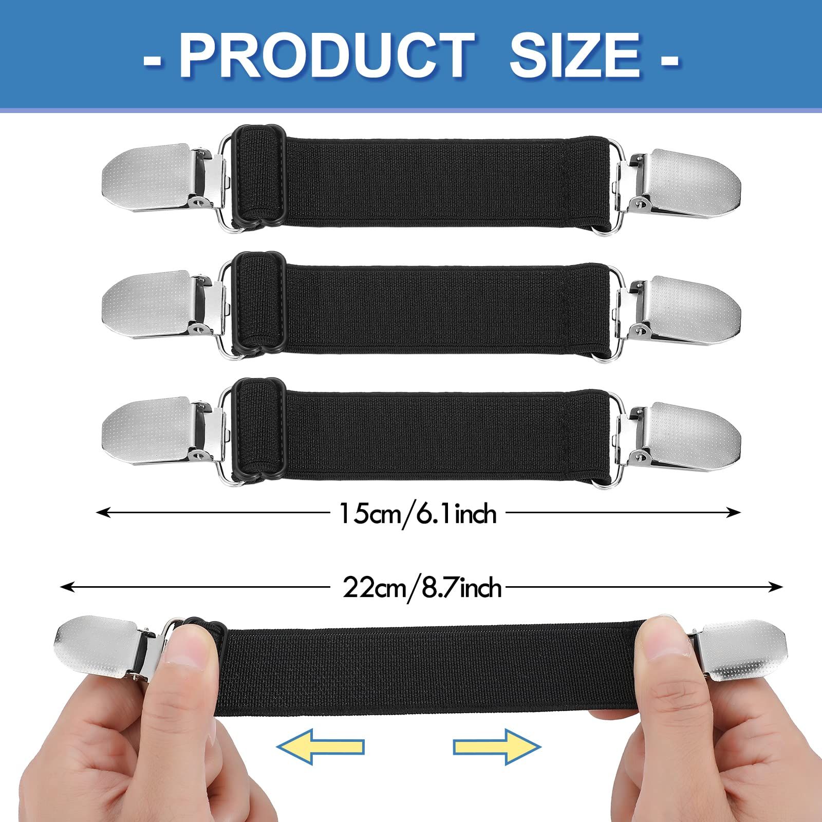 6 Pcs Pant Waist Tightener Waist Cinch Clip Belt Adjustable Elastic Pant Clip view 2