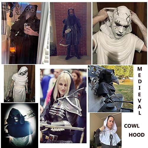 Halloween Grim Cowl Cloak Medieval Wicca Pagan Hood Hat Cosplay Costumes view 5