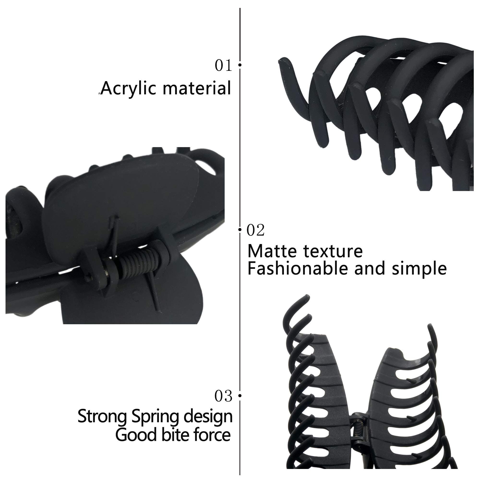 2 Pack Big Hair Claw Clips Nonslip Large Claw Clip for Women and Girls Hair view 2