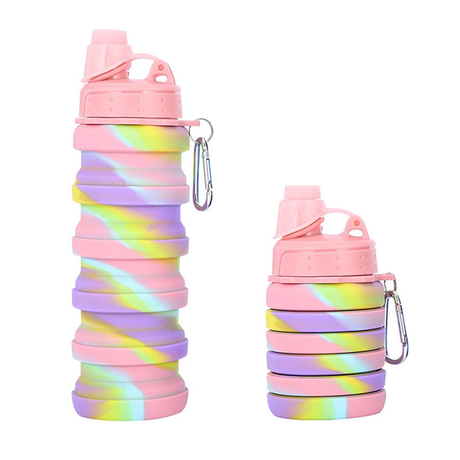 2 PCS Silicone Collapsible Sports Water Bottles 500ml 16oz view 3