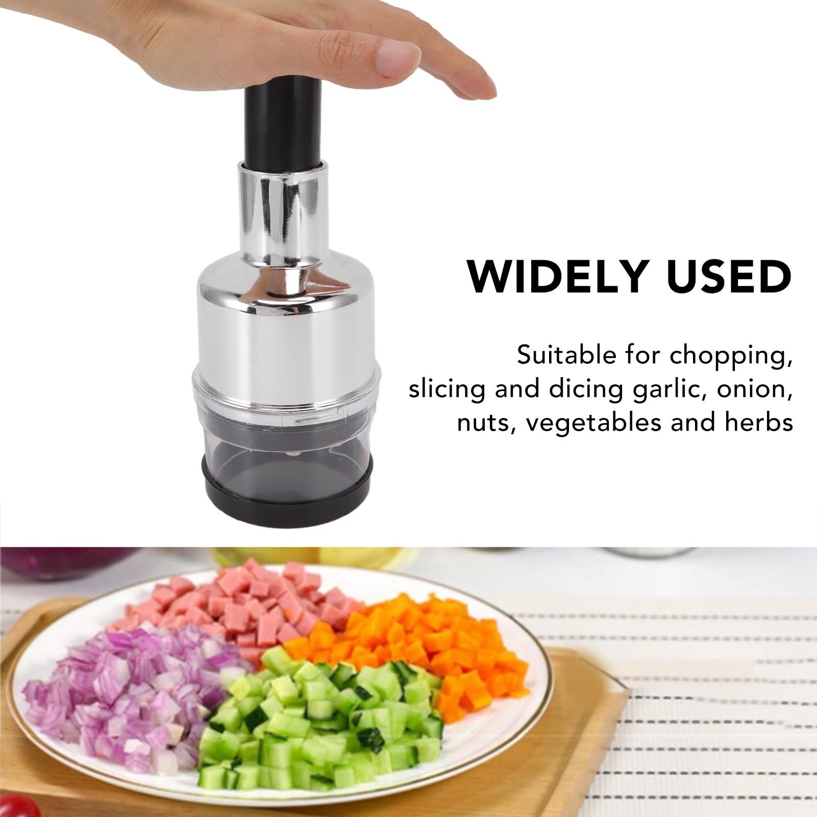 Manual Food Chopper, Stainless Steel Manual Onion Chopper Hand Chopper for view 2