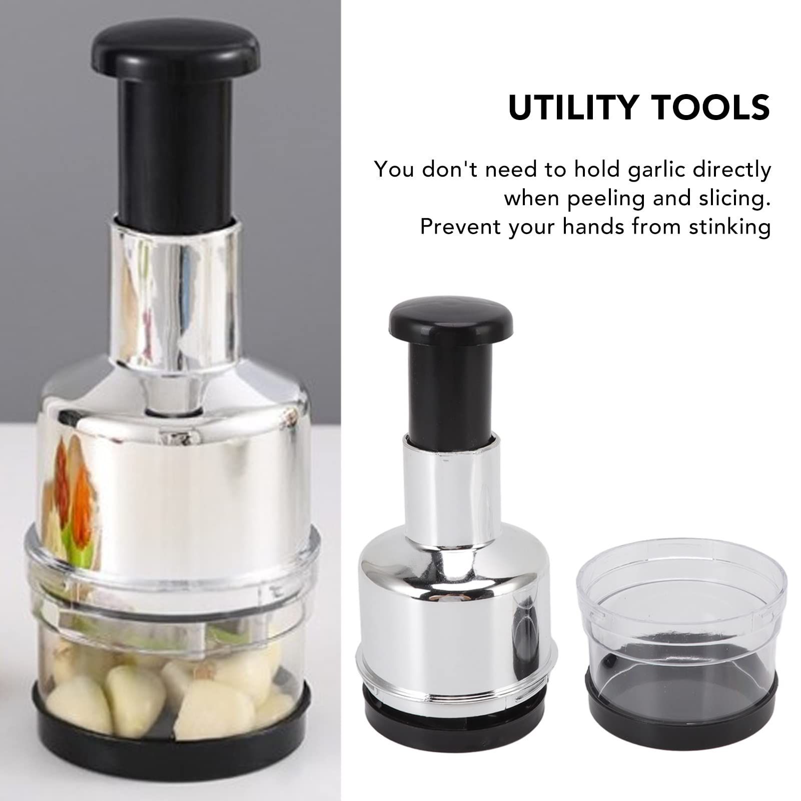 Manual Food Chopper, Stainless Steel Manual Onion Chopper Hand Chopper for view 3