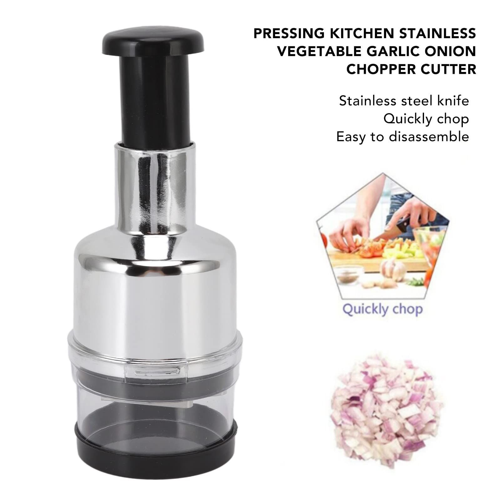 Manual Food Chopper, Stainless Steel Manual Onion Chopper Hand Chopper for view 4