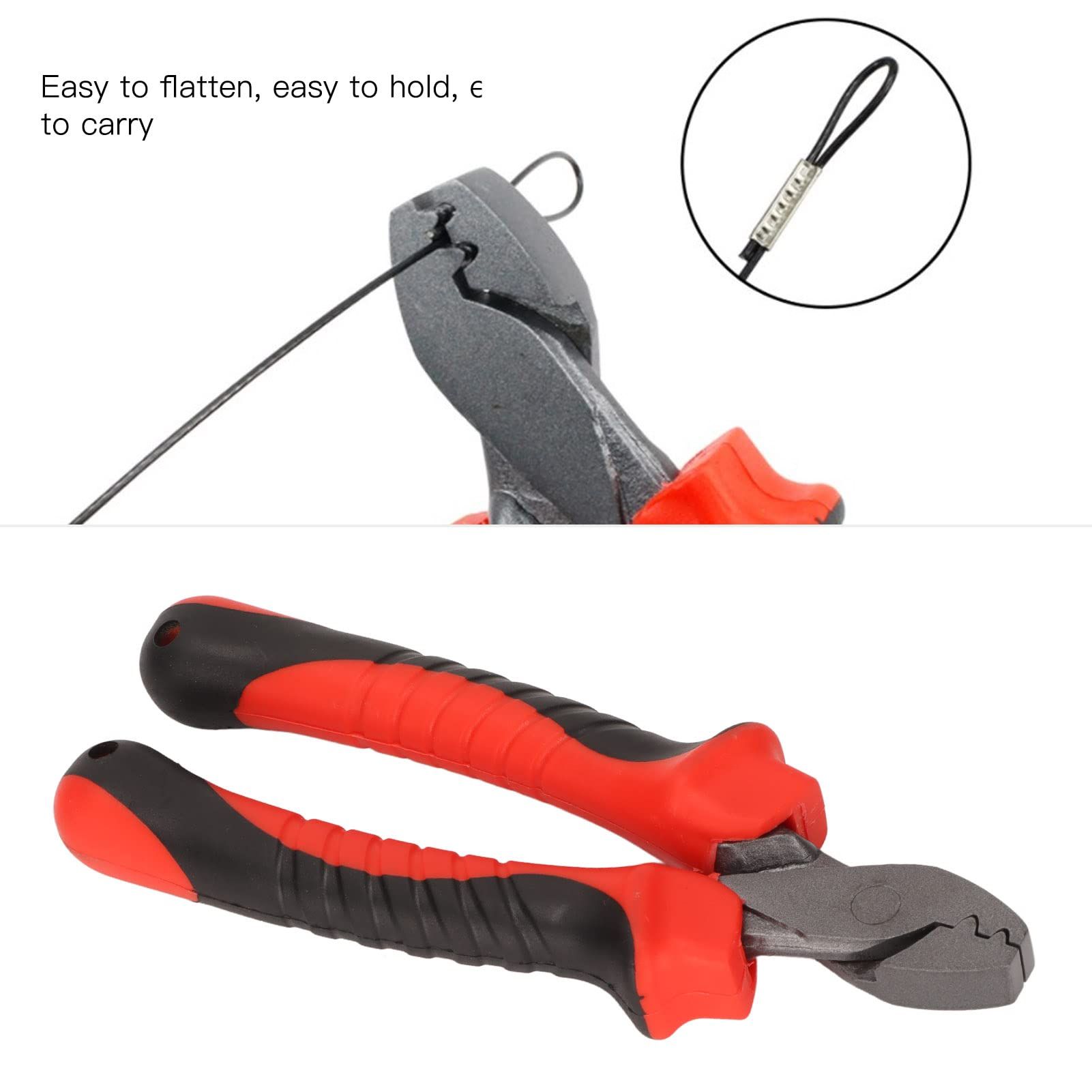 Fishing Crimping Plier, Fast Cutting Ergonomic Rubber Handle Carbon Steel view 2
