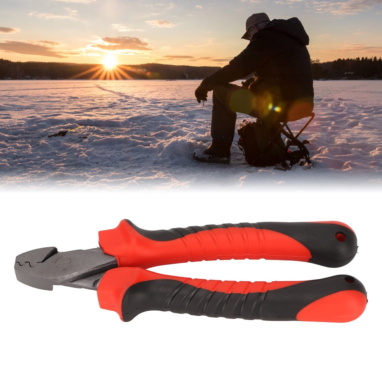 Fishing Crimping Plier, Fast Cutting Ergonomic Rubber Handle Carbon Steel view 4