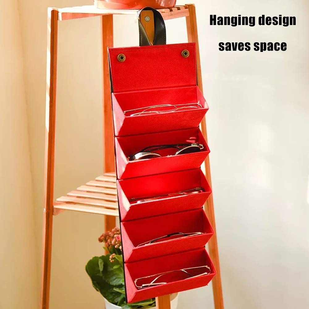 Sunglasses Organizer 5 Slots Travel Glasses Case Multiple Pairs Eyeglasses view 2