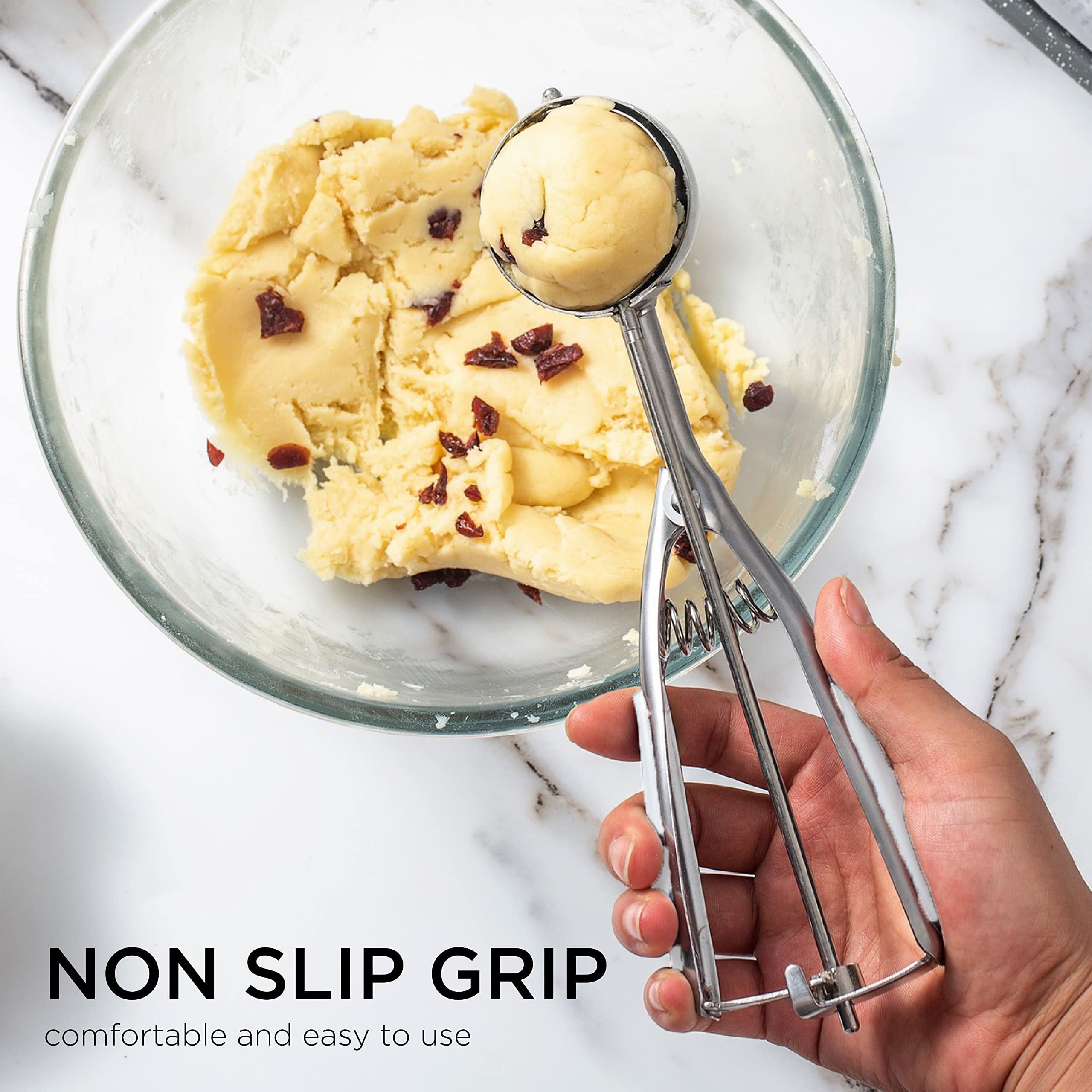 Social Chef Stainless Steel Cookie Scoop - Small Cookie Dough Scooper for view 5