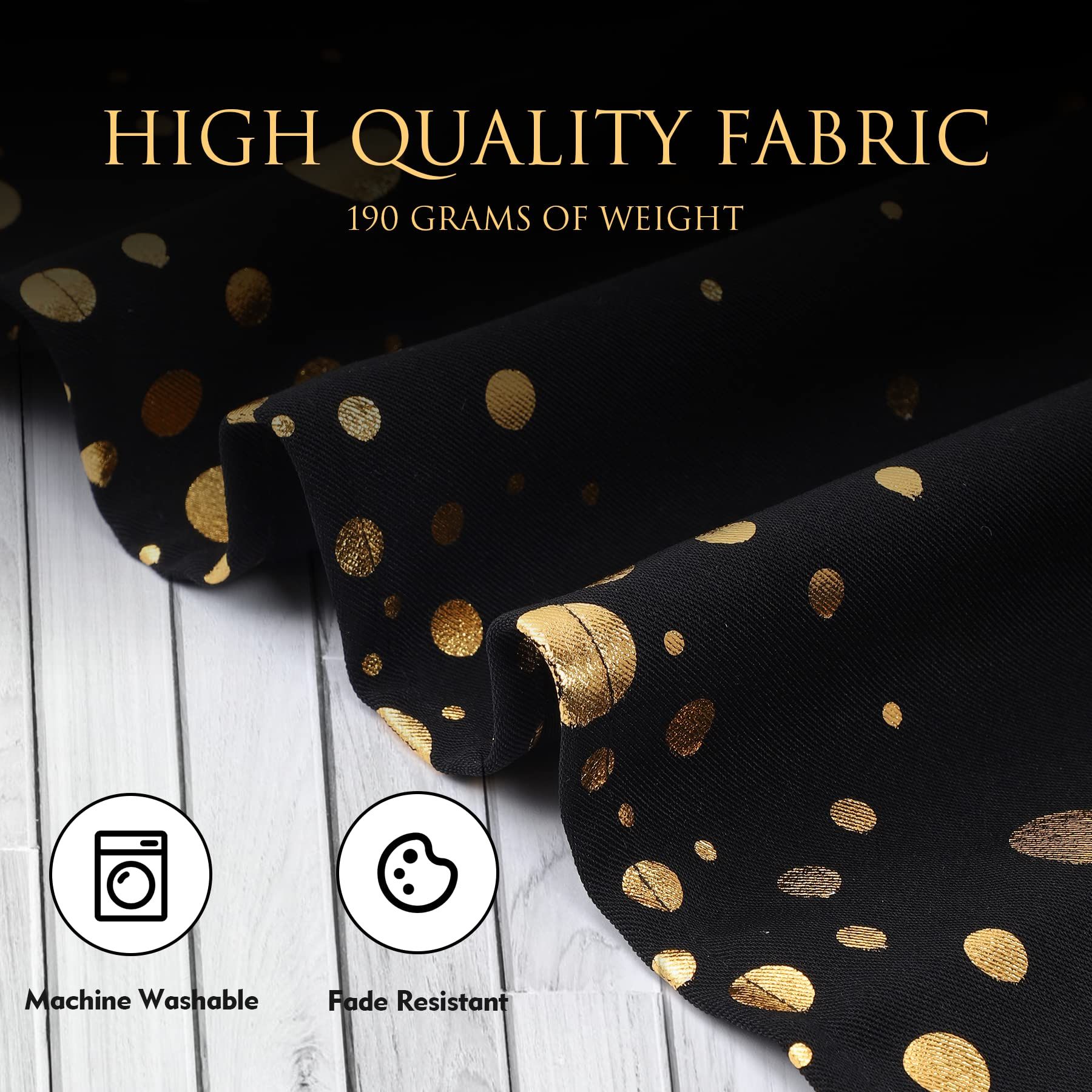 Black and Gold Table Runner 12 x 72 inches view 4