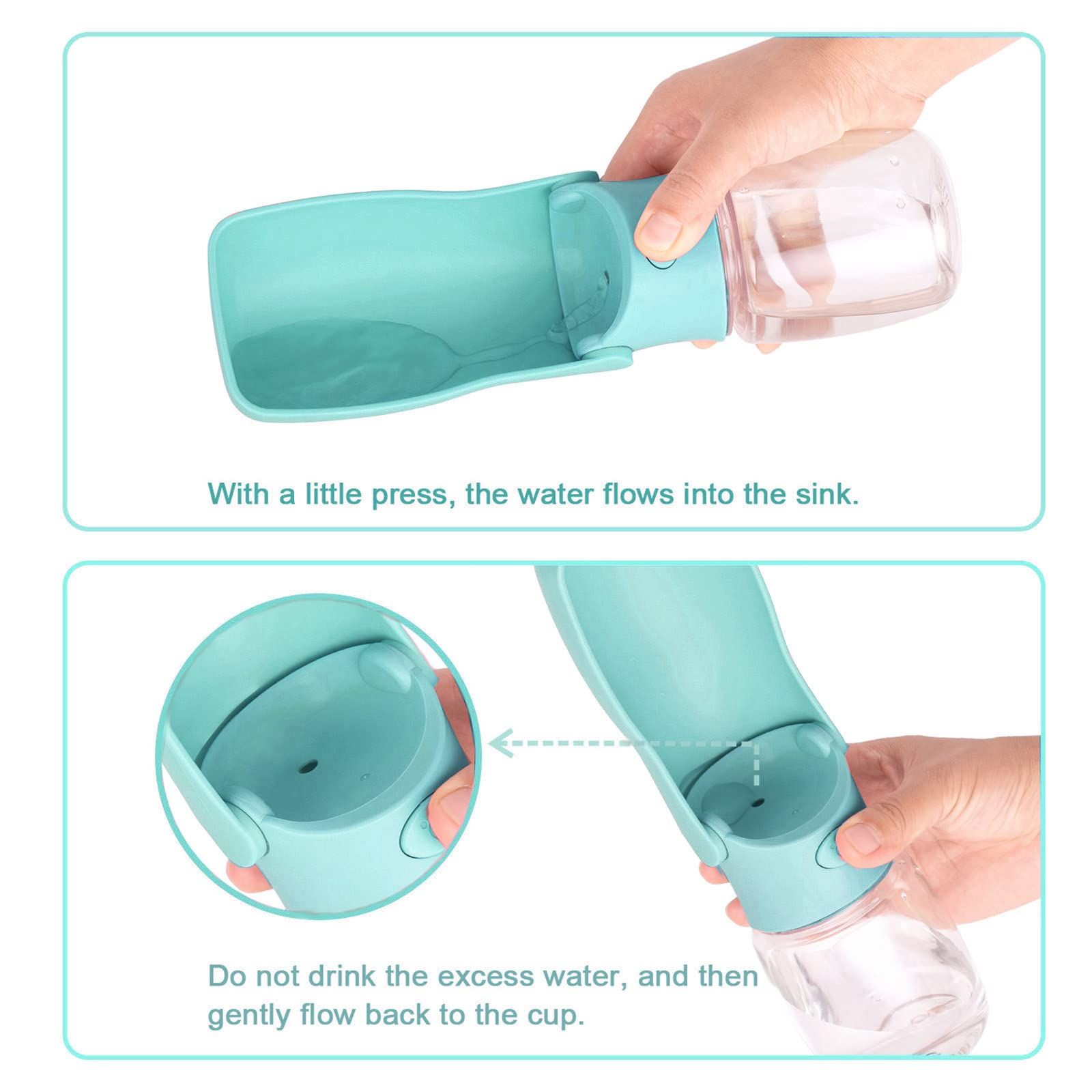 Portable Dog Water Bottle for Walking - Leak Proof Foldable Pet Water Bottles view 3