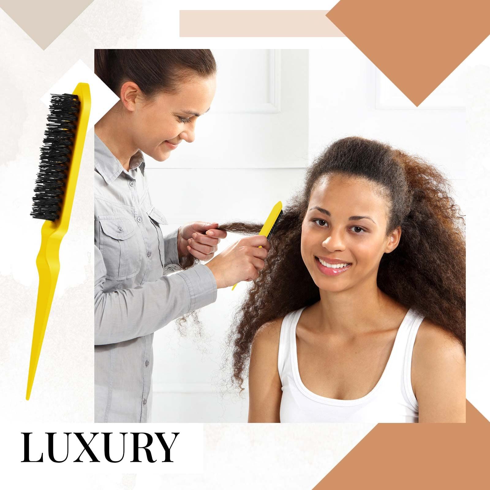 3 Pcs Hair Brush Set Bristle Hair Brush Edge Control Brush Teasing Comb for view 3