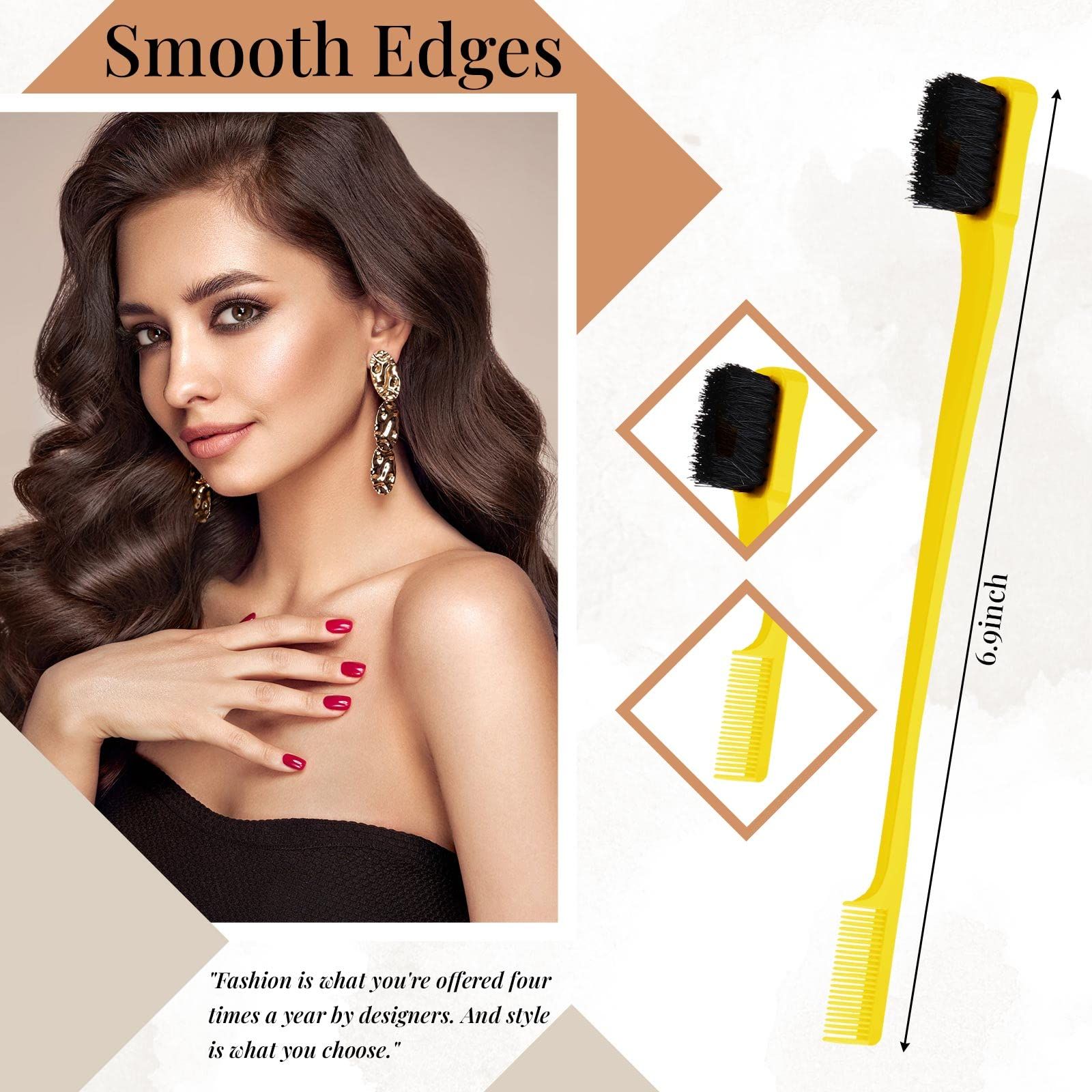 3 Pcs Hair Brush Set Bristle Hair Brush Edge Control Brush Teasing Comb for view 5
