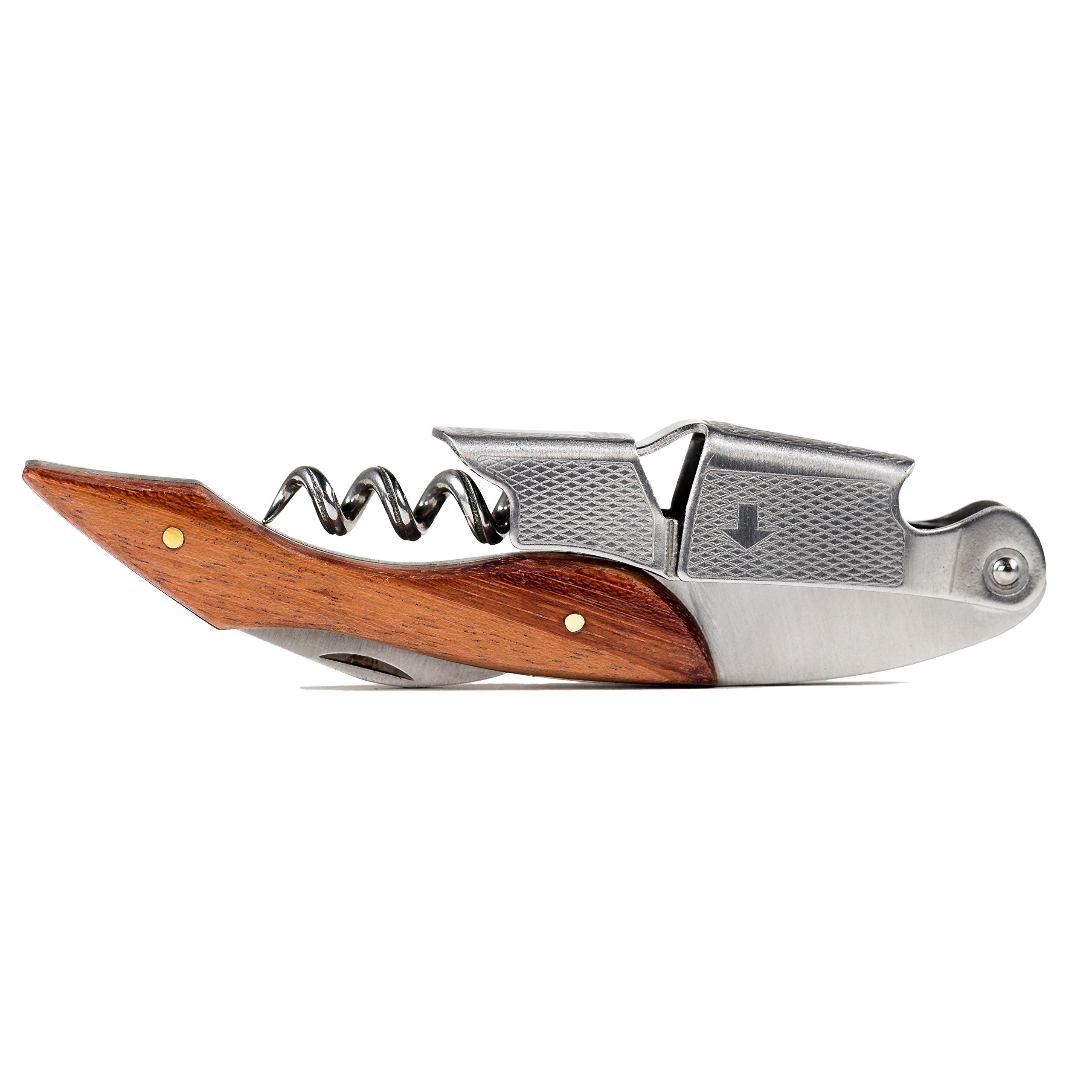Professional Sommelier's Corkscrew Wine Opener ROUNDED AND SERRATED CUTTER