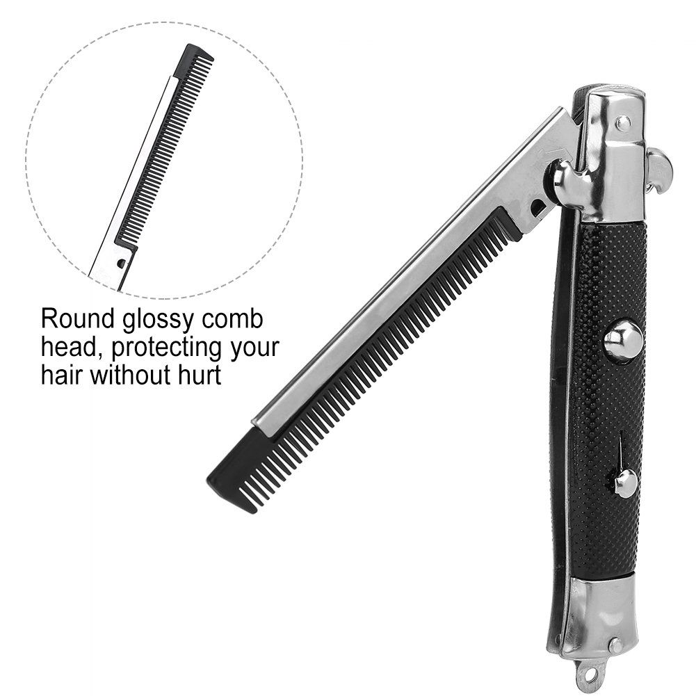 Hair Comb Oil Hair Styling Spring Comb Automatic Pocket Folding Push Button view 4