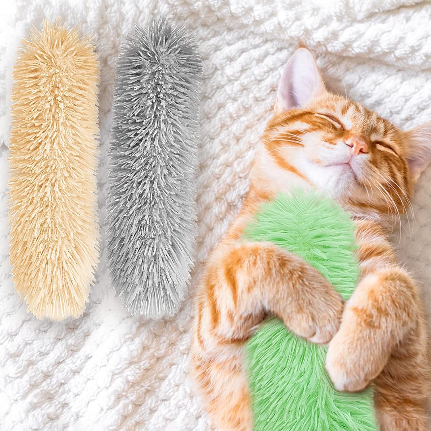 3PCS Soft and Resistant Pillows Toy - Interactive Cat Kicker Toy with Catmint view 4