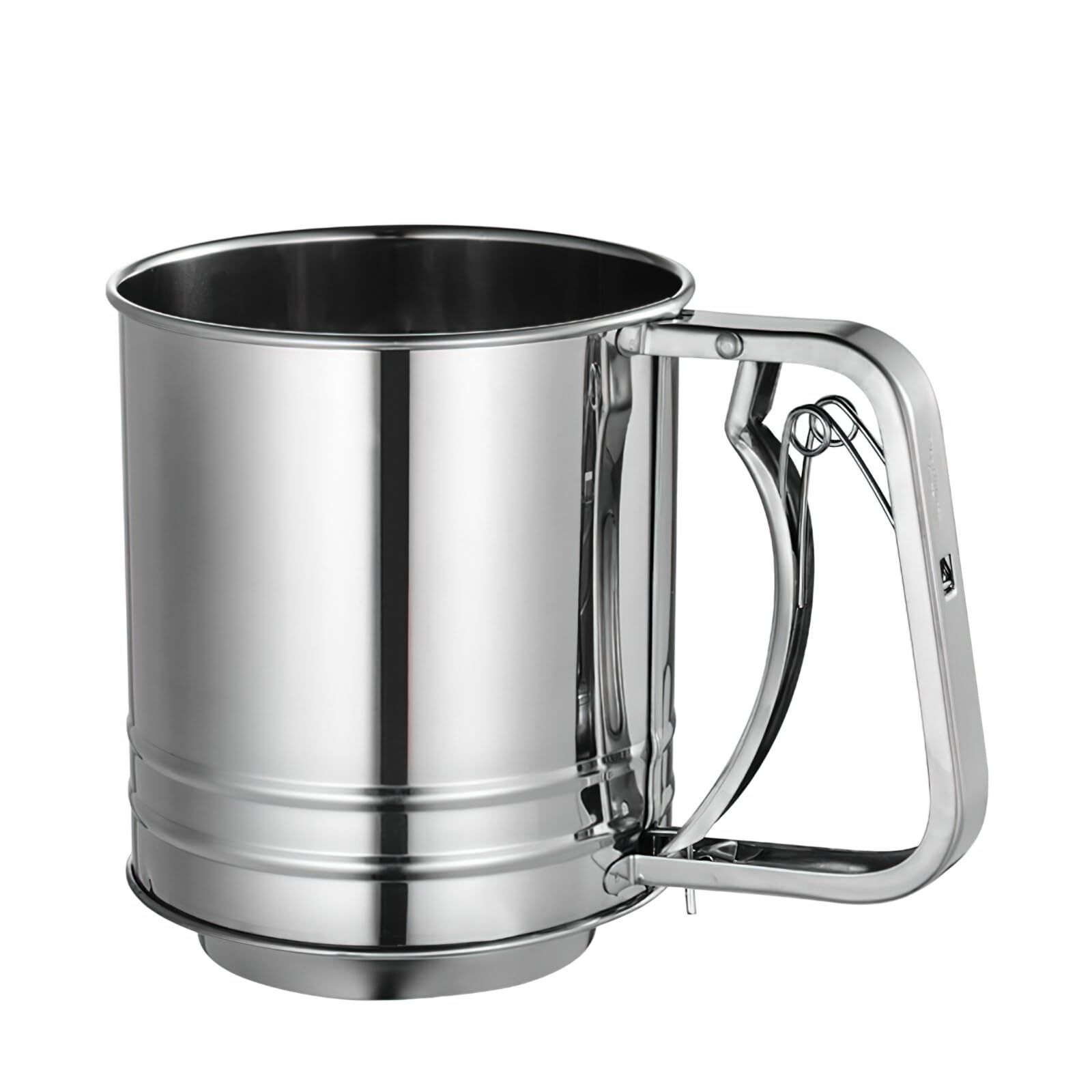 Baking flour sieve, 304 stainless steel 3-cup flour sieve, fine mesh sieve