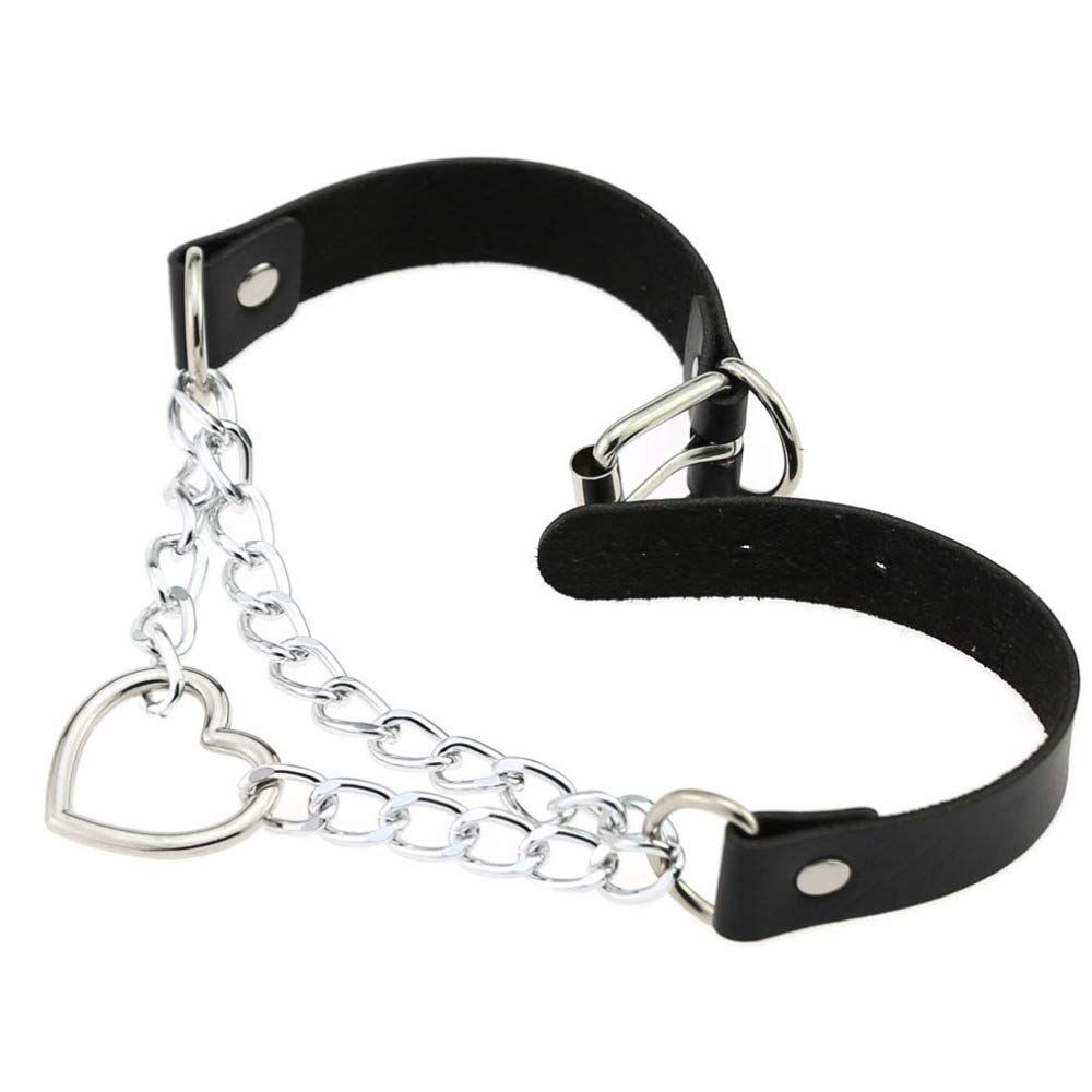 Pop Punk Collar Choker Vintage Retro Steampunk Dark Goth Style Heart Chains view 5