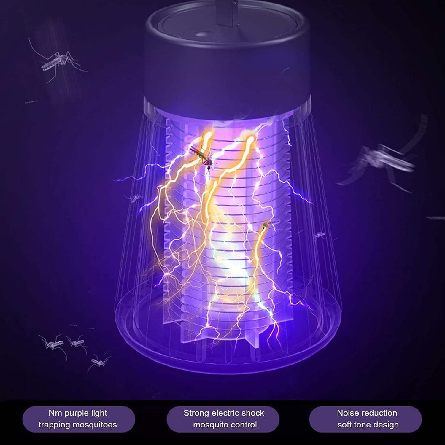 Mosquito Lamp Electric Shock Mosquito Lamp Fan 2-in-1 Outdoor Camping USB view 5