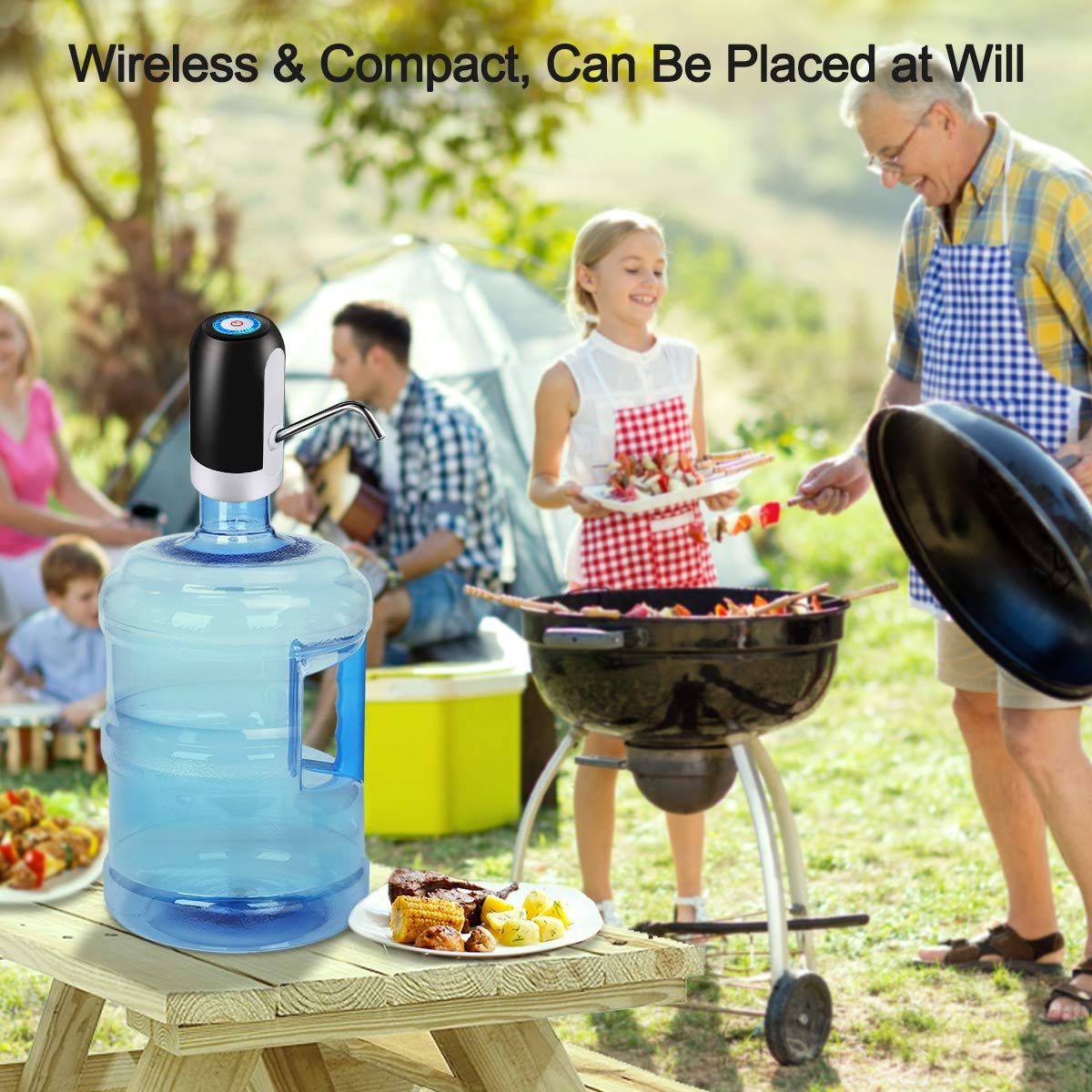 Water bottle pump, 5-gallon water bottle water dispenser, USB charging view 2