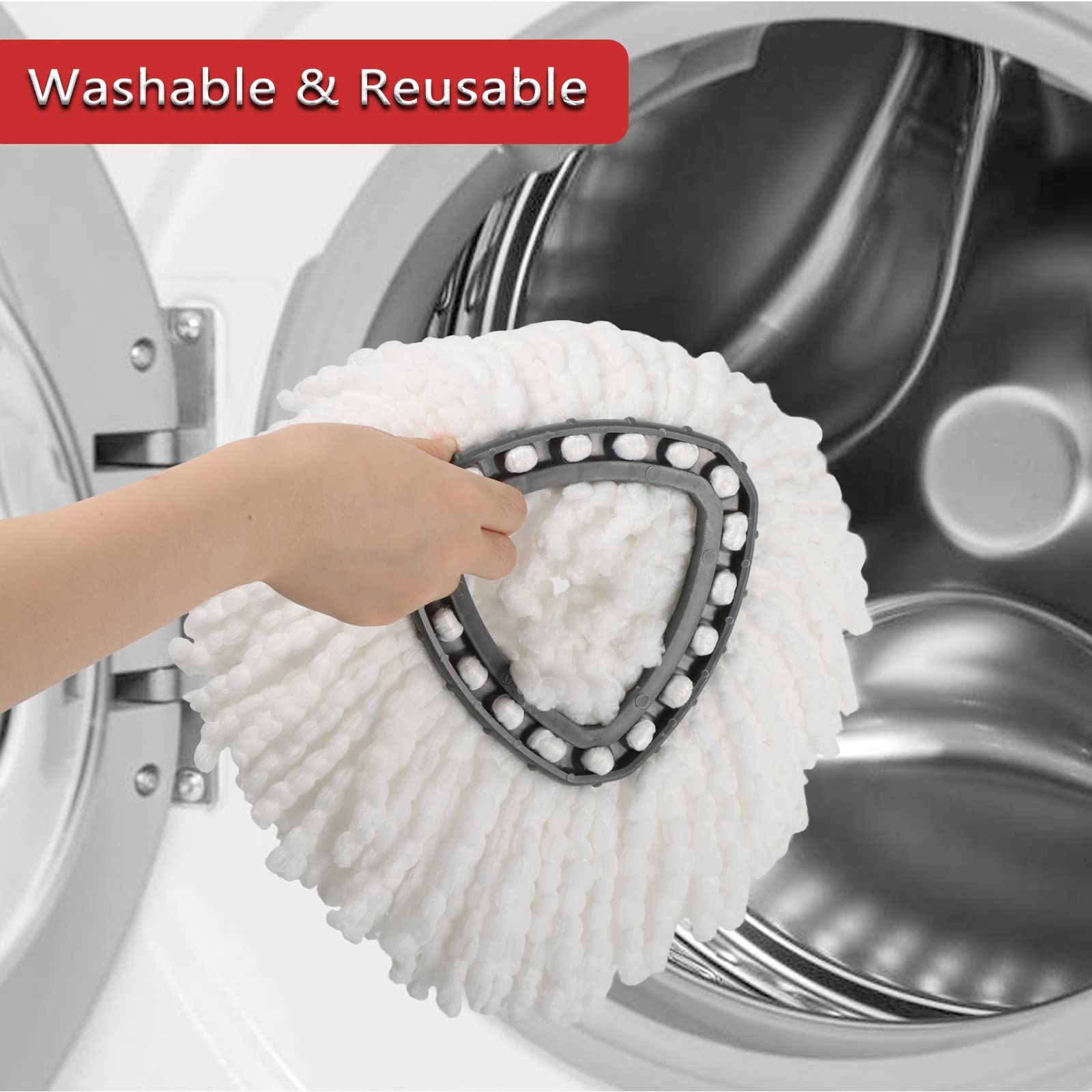 Corner mop head, ultra-fine fiber, 360 degree rotating mop accessory view 2