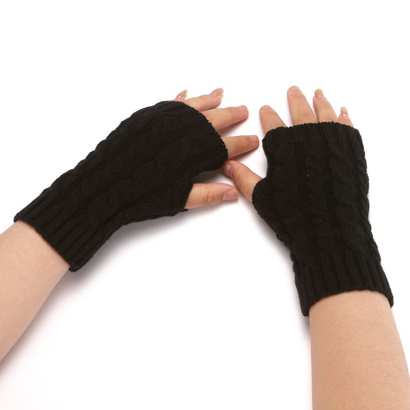 half finger gloves, men's and women's wrist protectors, exposed fingers, long