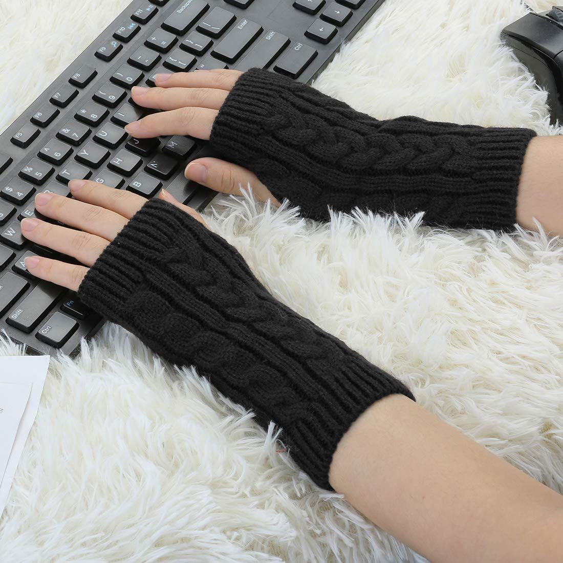 half finger gloves, men's and women's wrist protectors, exposed fingers, long view 2