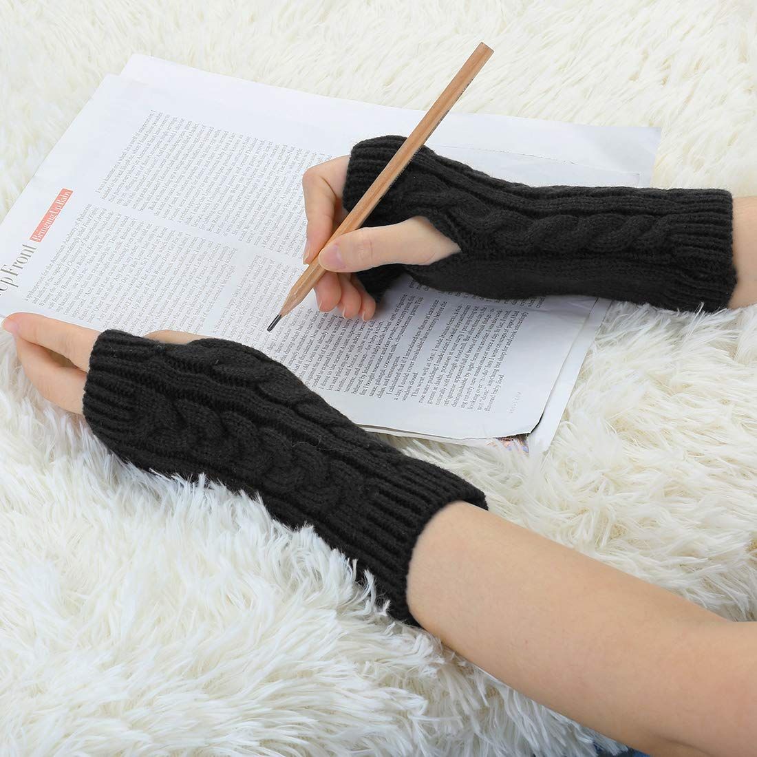 half finger gloves, men's and women's wrist protectors, exposed fingers, long view 3