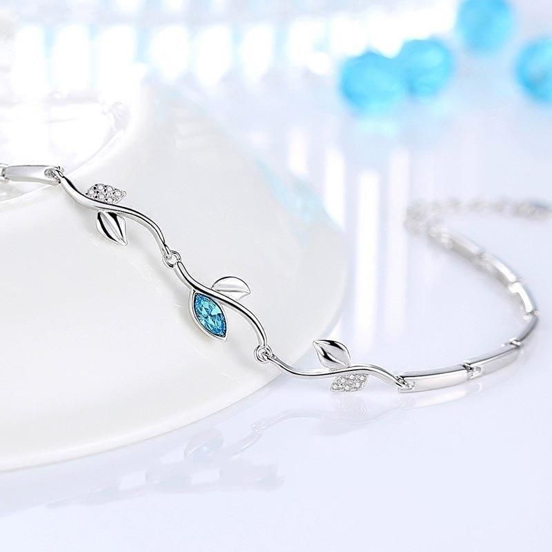 Literary flower branch blue crystal diamond view 3