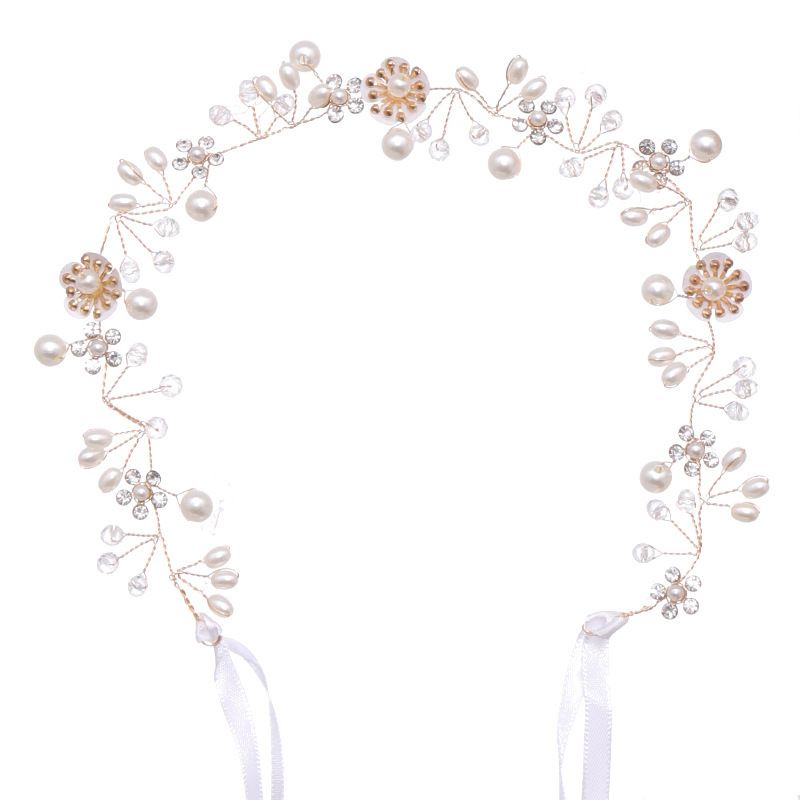 Bridal Hair Vines Crystal Pearls Flower Wedding Hair Accessories Evening Party