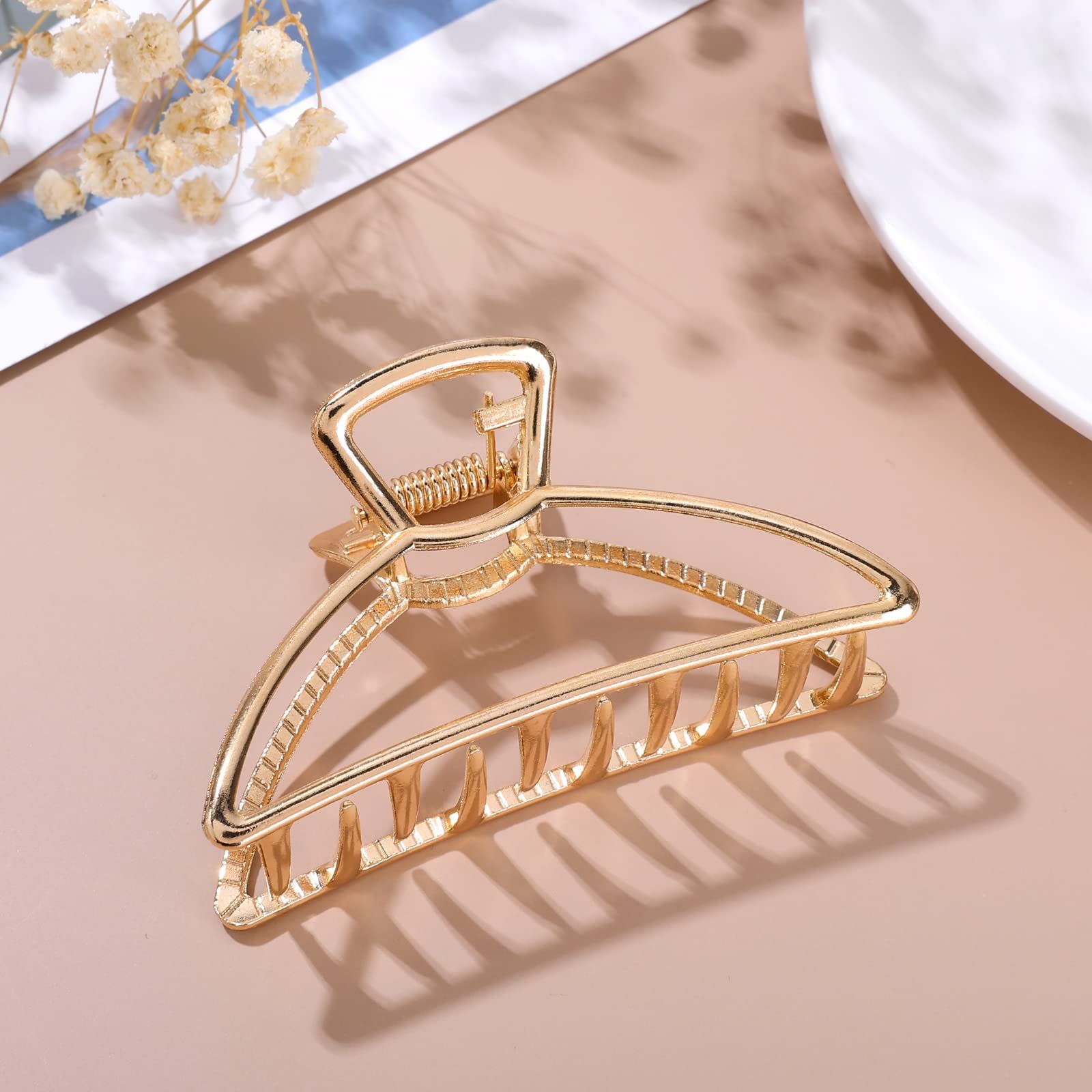 Claw clip, large metal hair clip, women's large hair clip, thick and thin hair view 3