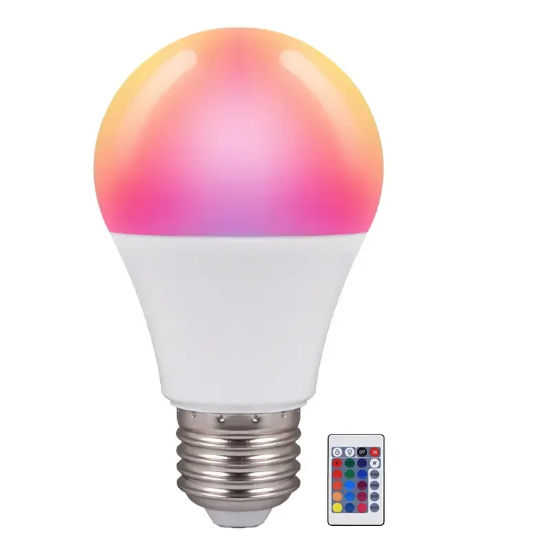 Colorful RGB light bulb, 16 color LED remote control light bulb, internet red