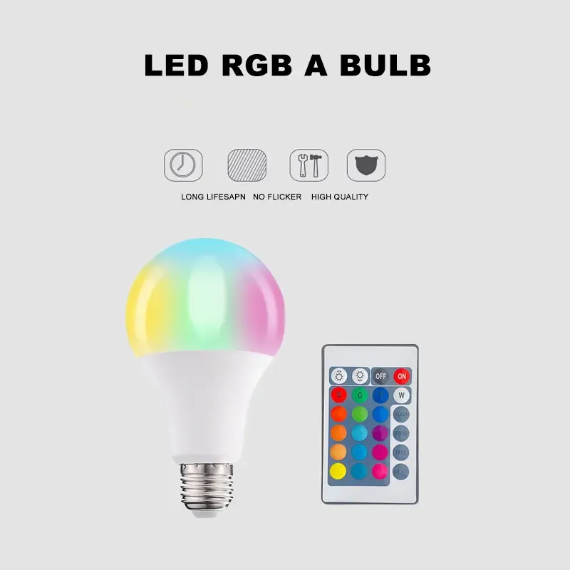 Colorful RGB light bulb, 16 color LED remote control light bulb, internet red view 4