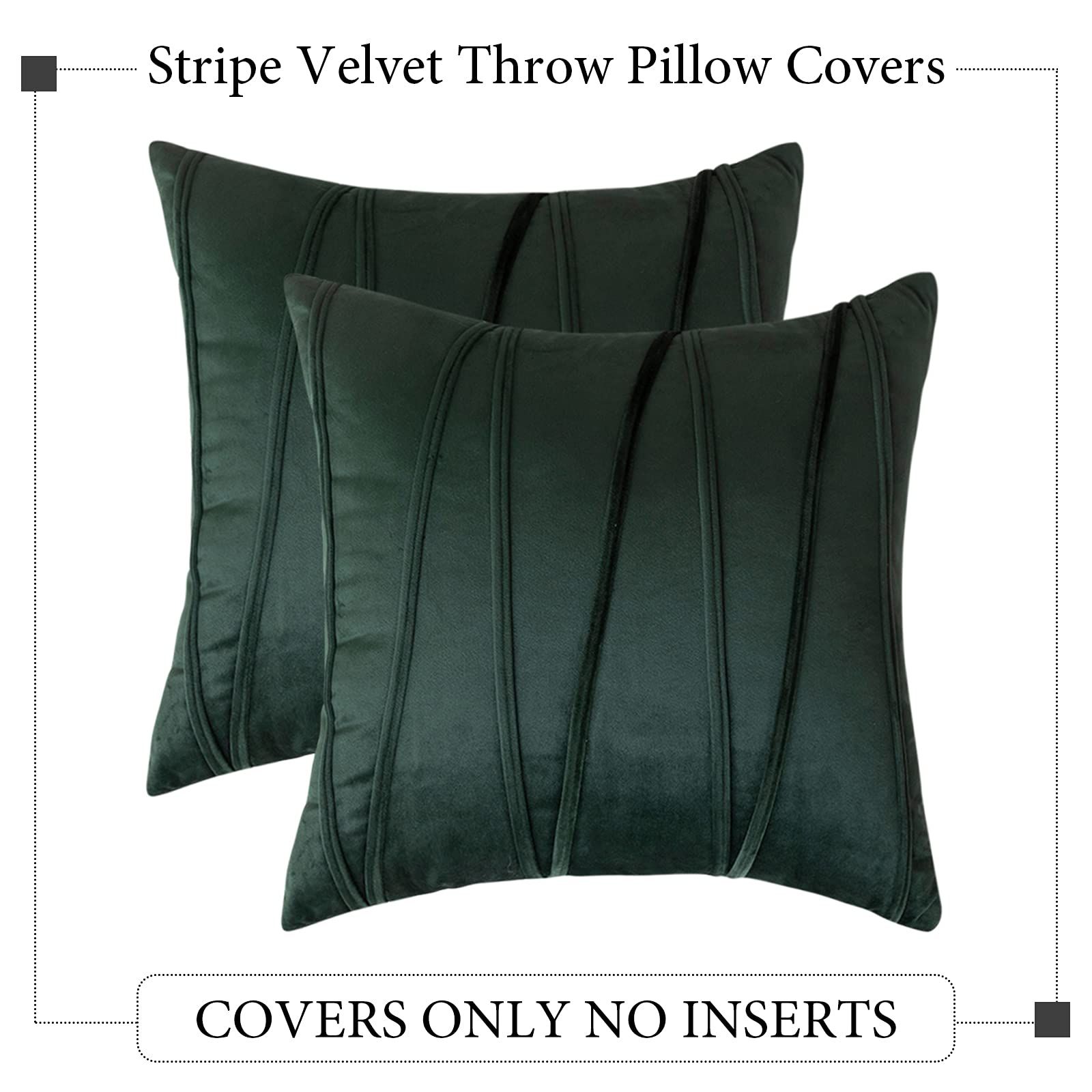 Pack of 2 Striped Velvet Throw Pillow Covers Modern Decorative Couch Throws view 5