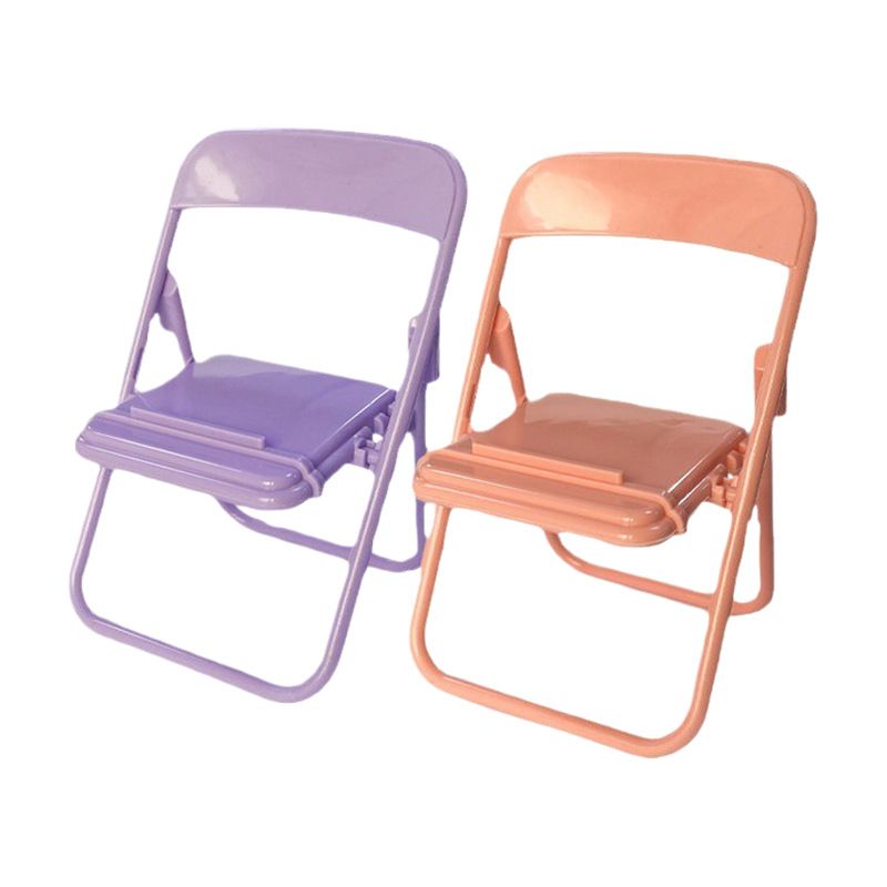 2 Pack Mini Folding Chair Cell Phone Stand Desktop Foldable Candy Color Mobile