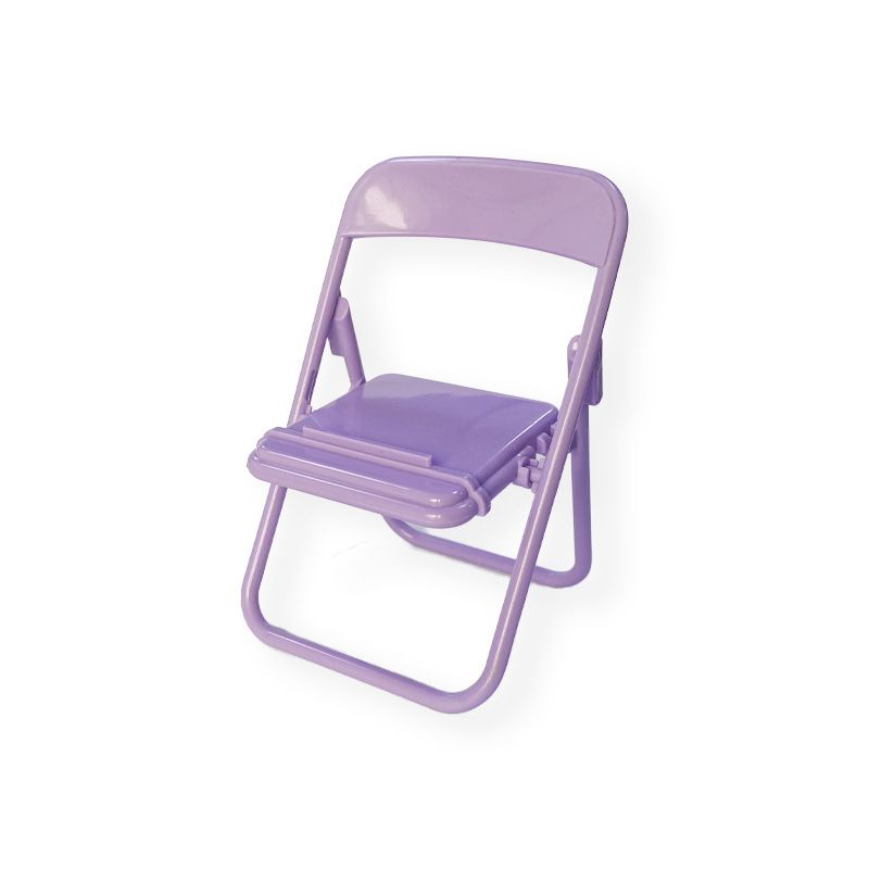 2 Pack Mini Folding Chair Cell Phone Stand Desktop Foldable Candy Color Mobile view 3