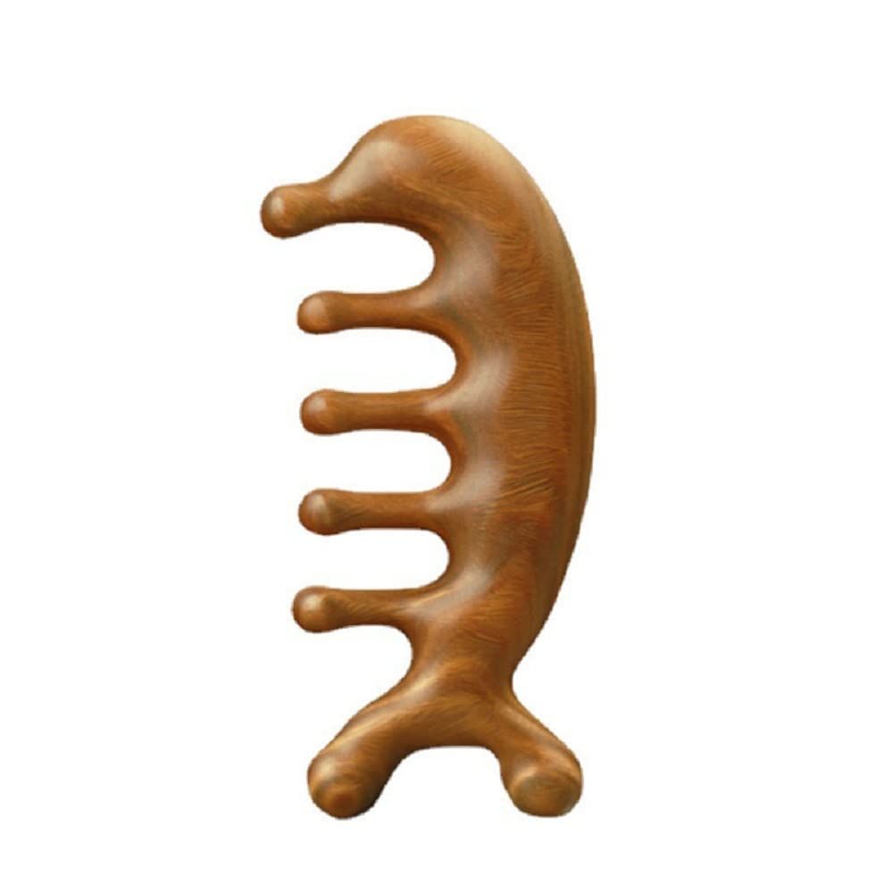 Authentic Green Sandalwood Comb Gua Sha Scraping Scalp Massager Head Head