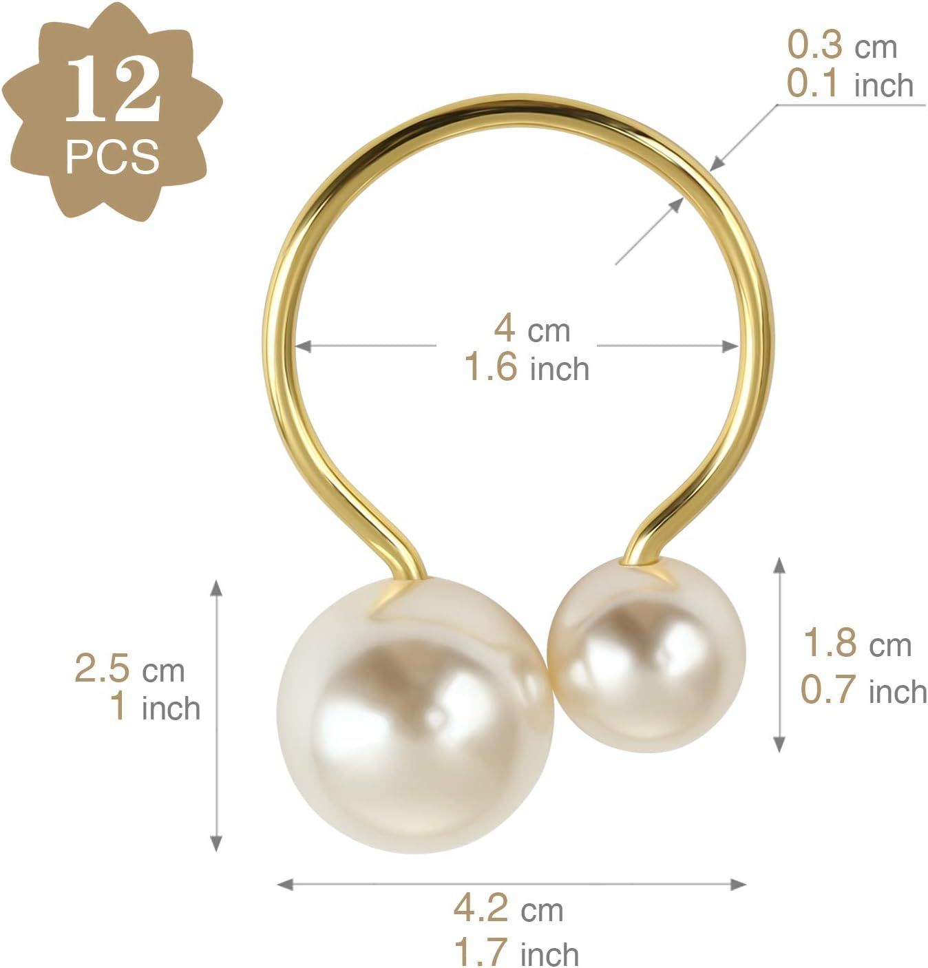 Set of 12 Pearl Napkin Rings view 2