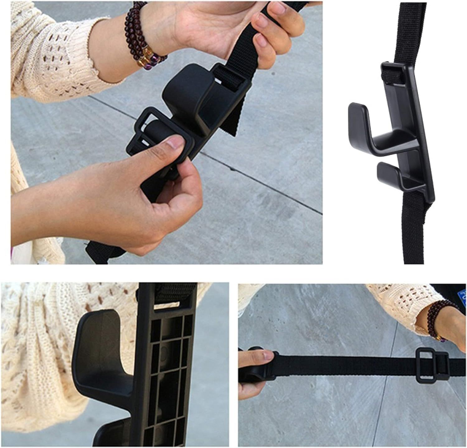 2-Pack Headrest Hooks for Car Universal Interior Auto Vehicle Back Front Seat view 4