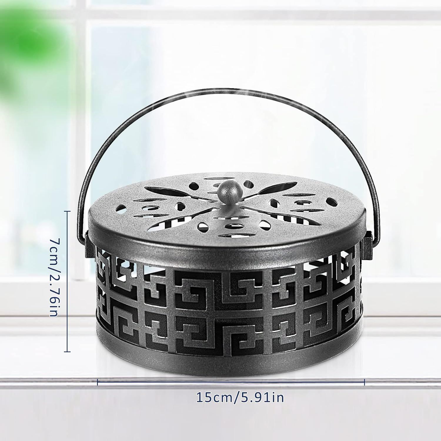 Exquisite Metal Mosquito Coil Holder Long-Lasting Coil Incense Burner for