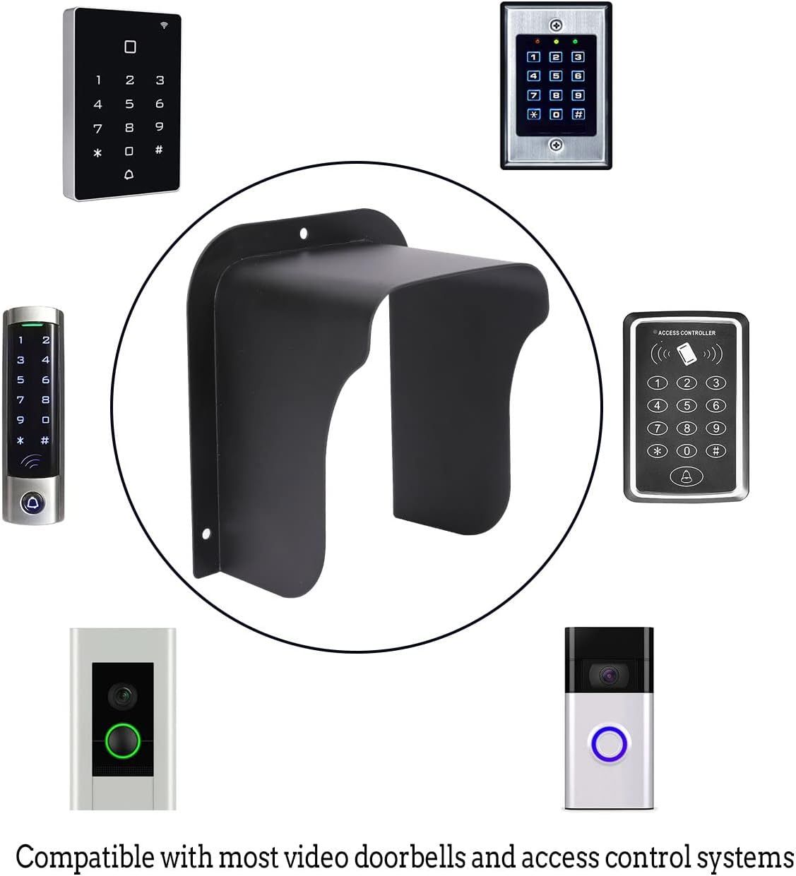 Doorbell Rain Cover, Ring Doorbell Anti-Glare Cover, Steel Doorbell Protector view 3