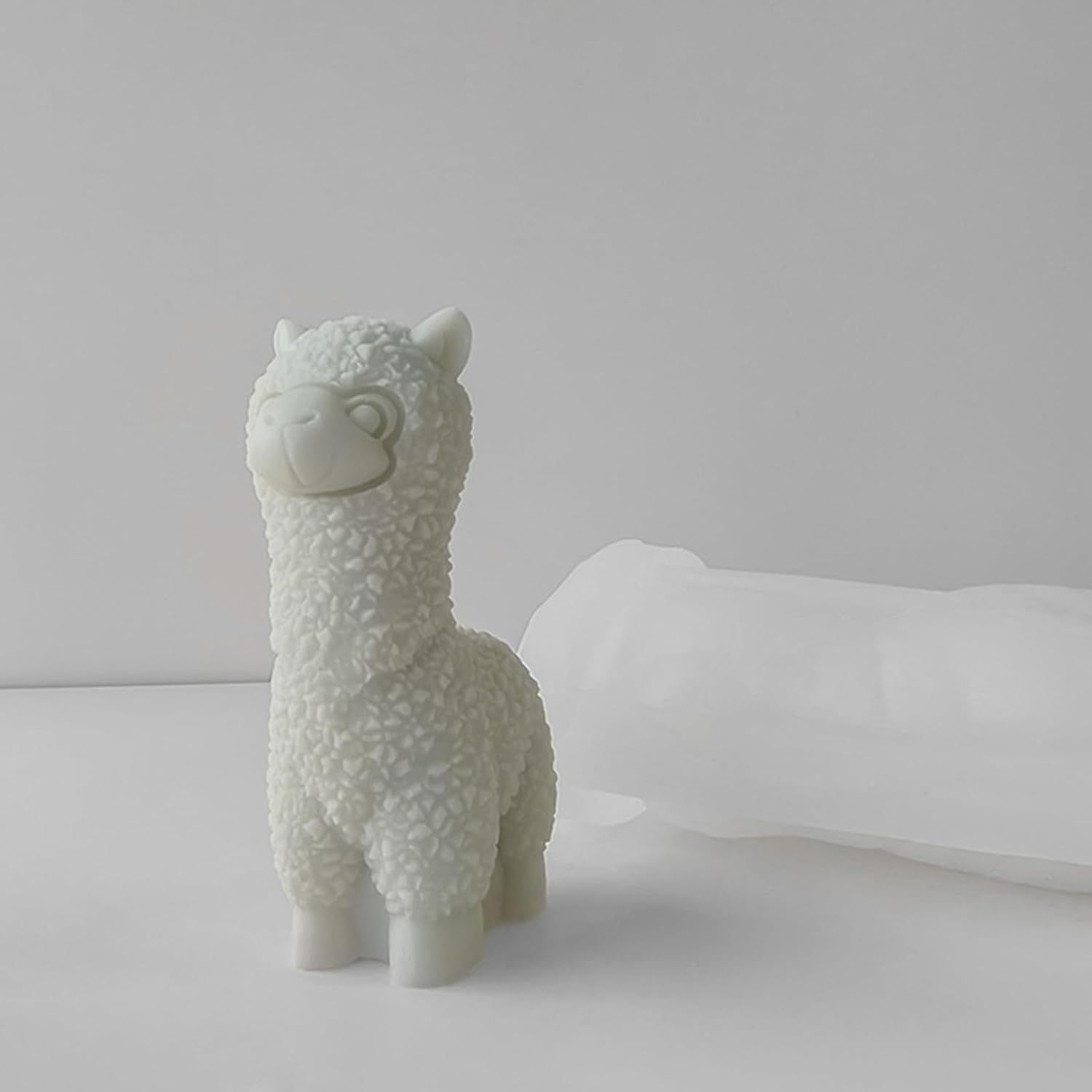 Silicone Mold 3D Little Alpacas Animal Candle Resin Gypsum Soap Making Tool view 3