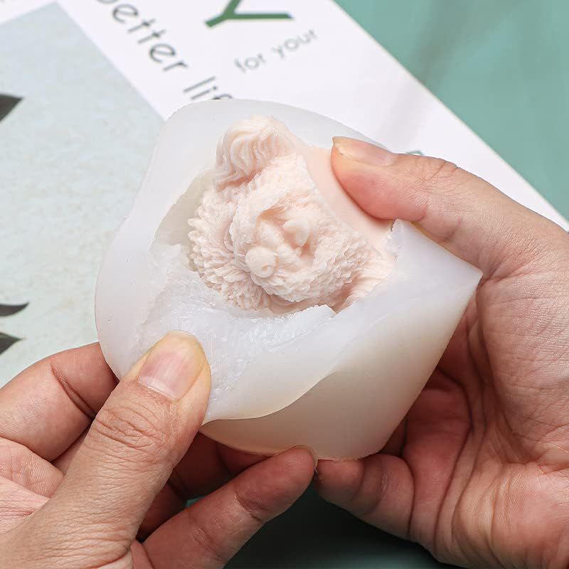 Teddy Head Mold Teddy Dog Mold Dog Silicone Mold for Resin Dog Soap Mold Cake view 3