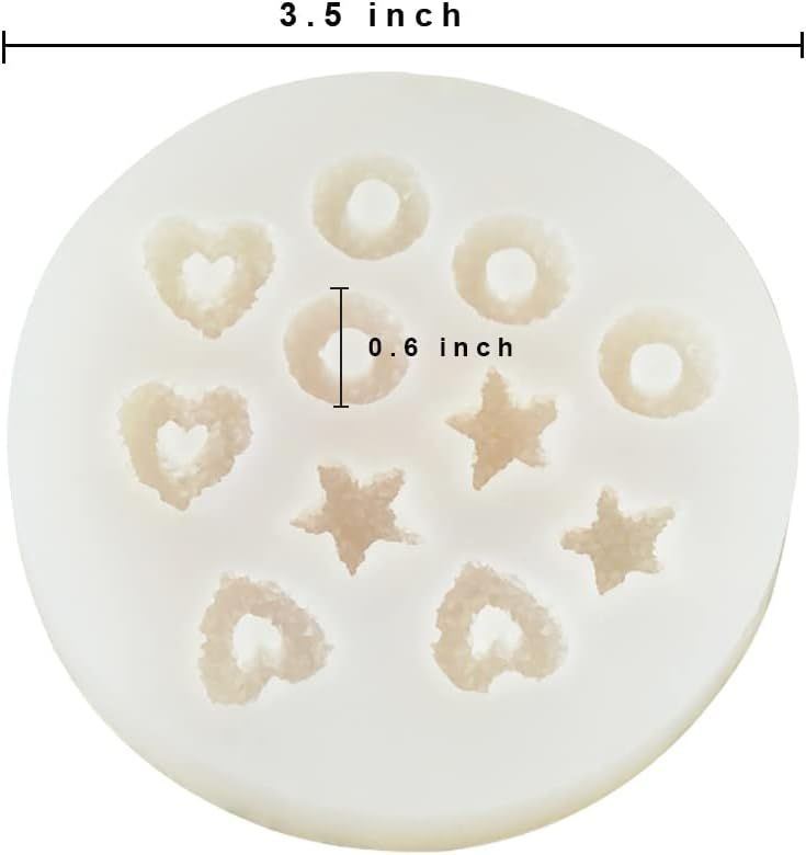 Candle Molds Silicone 2 Pack Fruit Loops Candy Molds Non-Stick (Round Star) view 4