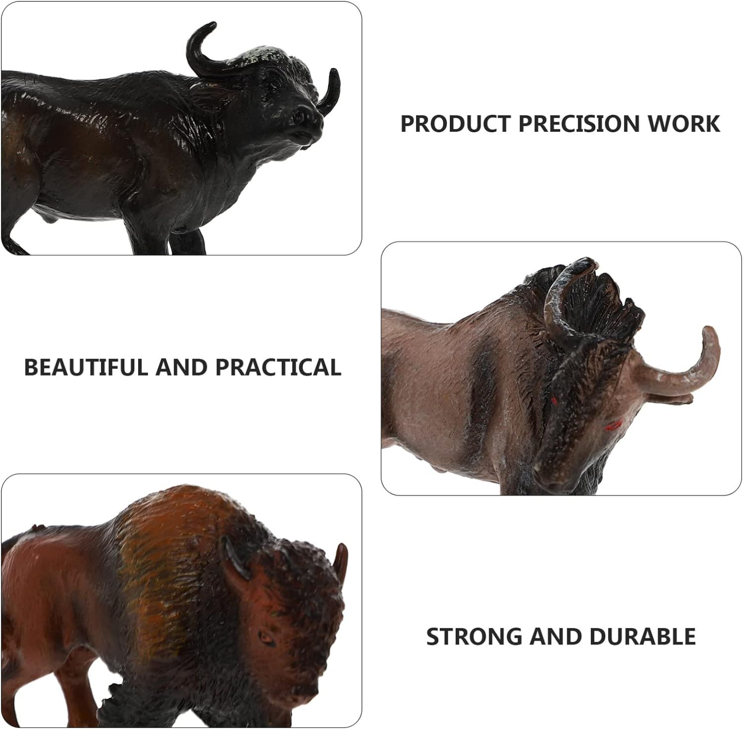 4Pcs Miniature Cattle Figurines Set Animal Animal Figures Cow Toys Bull Toys view 4