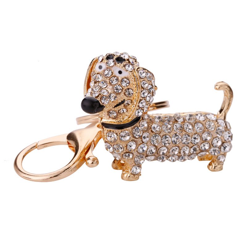 Dog Dachshund Keychain Handbag Purse Pendant Car Holder Key Ring Jewelry view 4