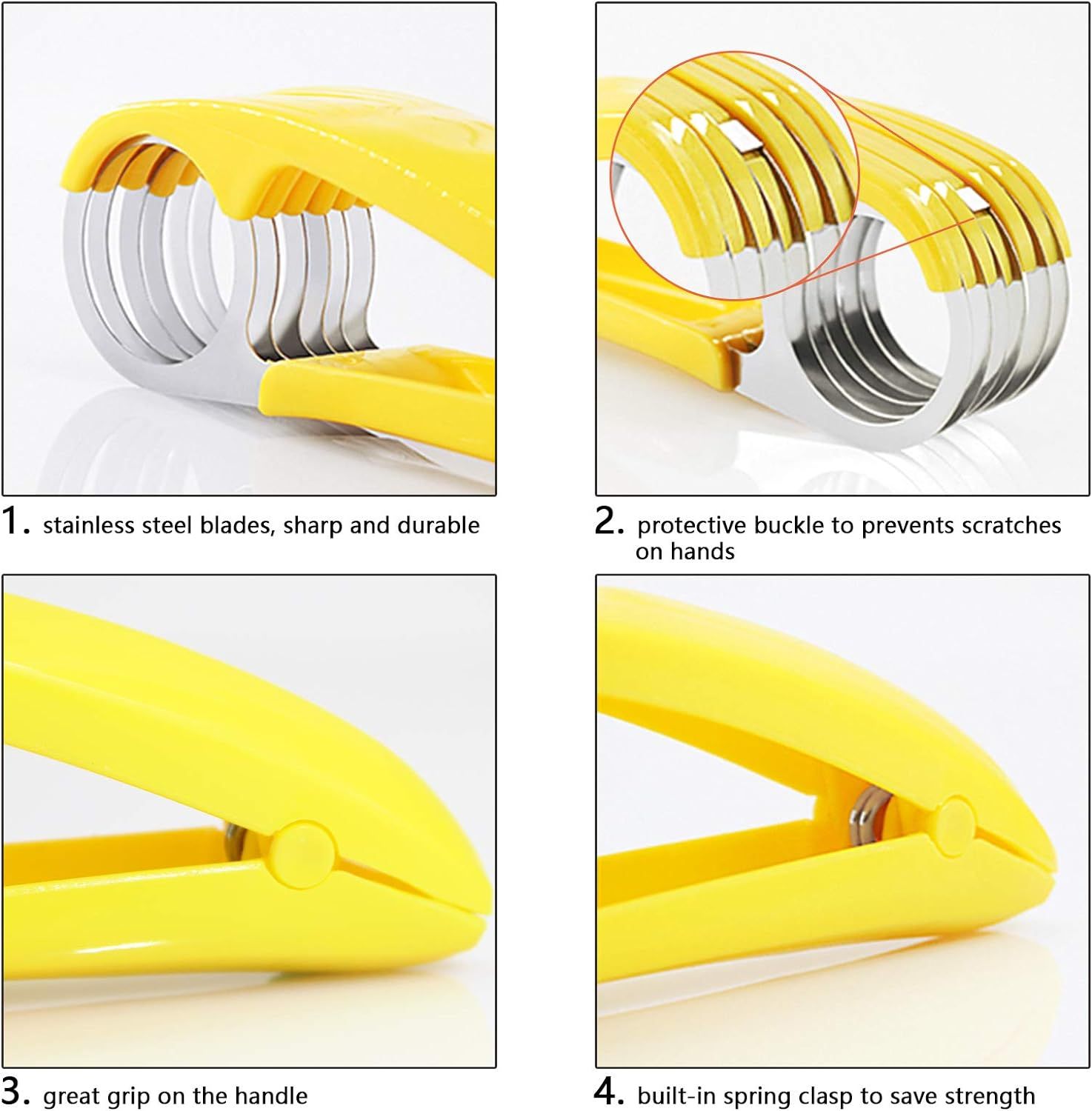 Banana Slicer,ABS + Stainless Steel Fruit and Vegetable Salad Peeler Cutter view 2